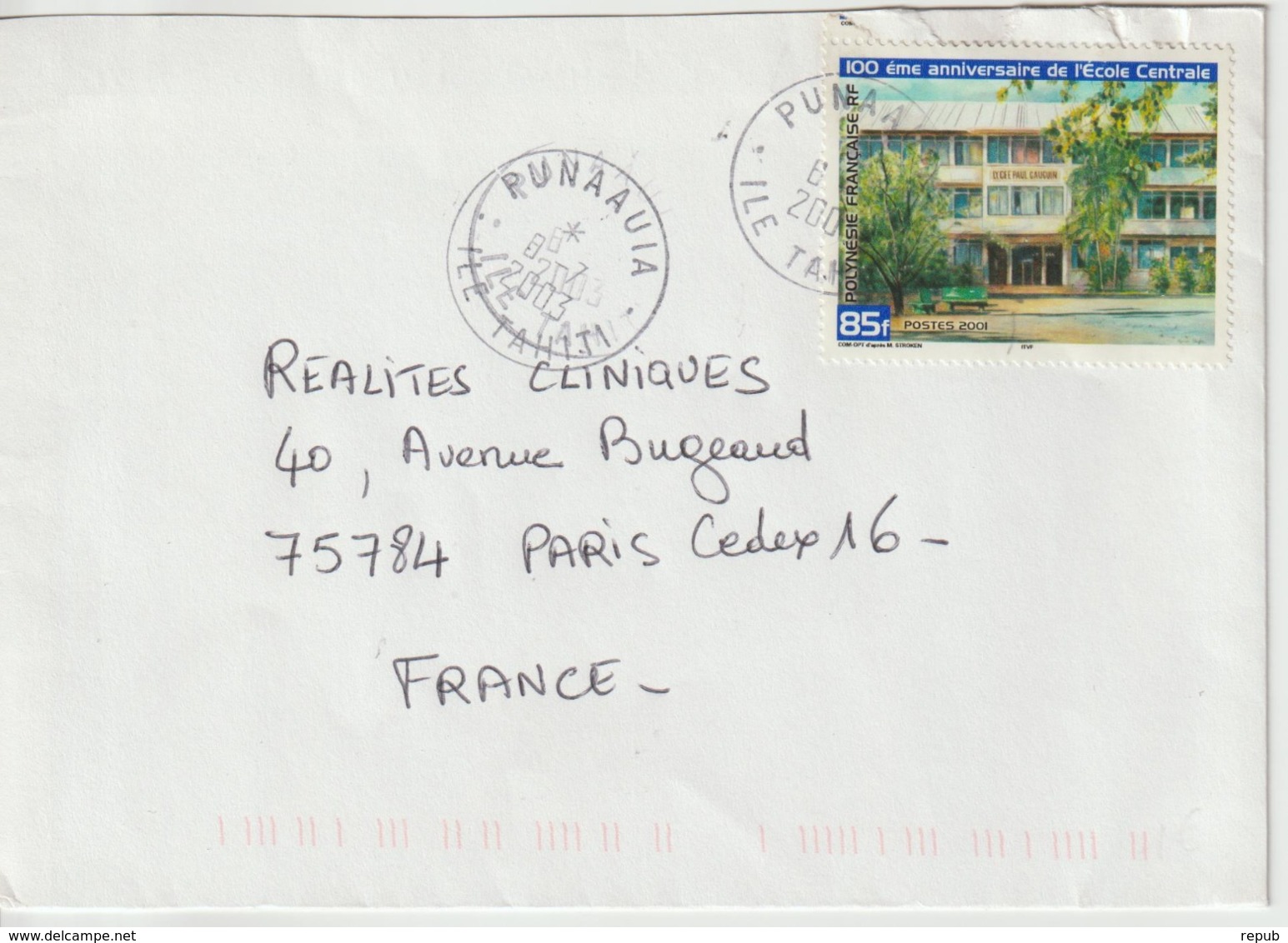 Lettre Polynésie 2003 Pour La France - Briefe U. Dokumente