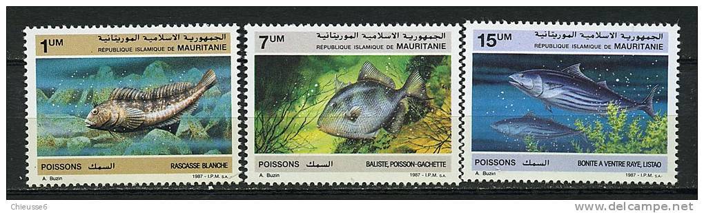 Rep. Mauritanie ** N° 602 à 604 - Poissons - Mauritanie (1960-...)