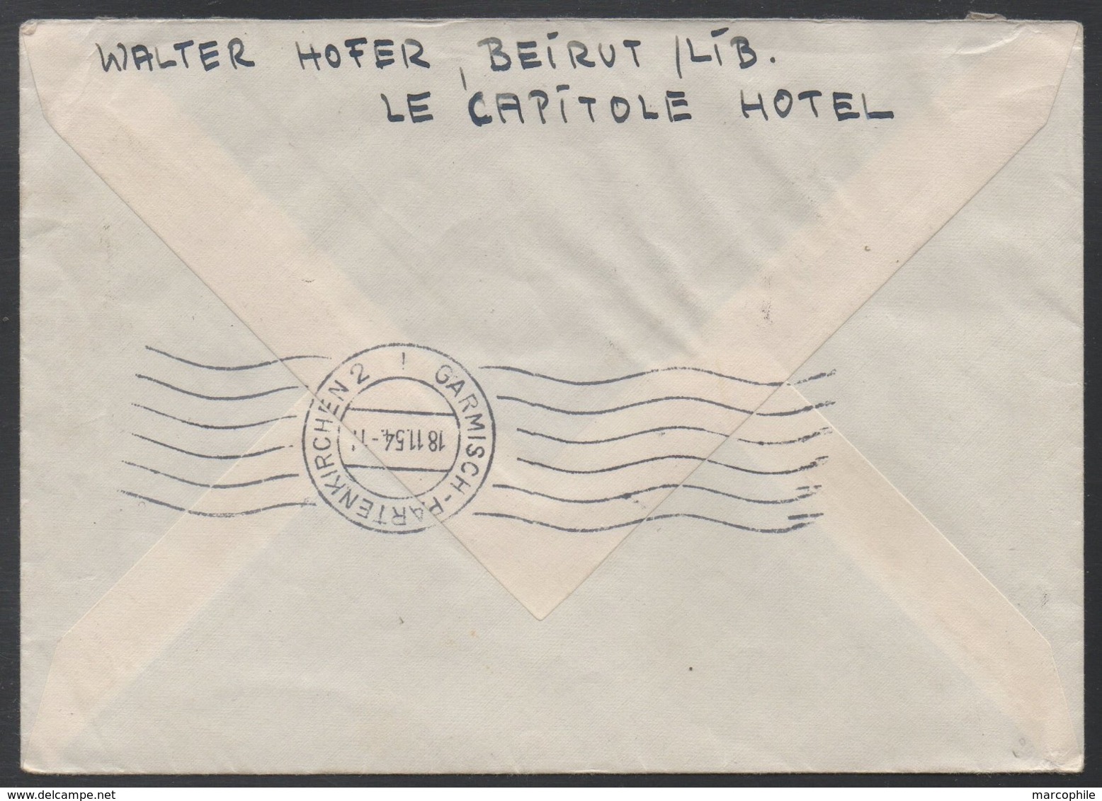 LIBAN - LEBANON - BEYROUTH - BEIRUT / 1954 LETTRE RECOMMANDEE AVION POUR L ALLEMAGNE (ref LE345) - Liban