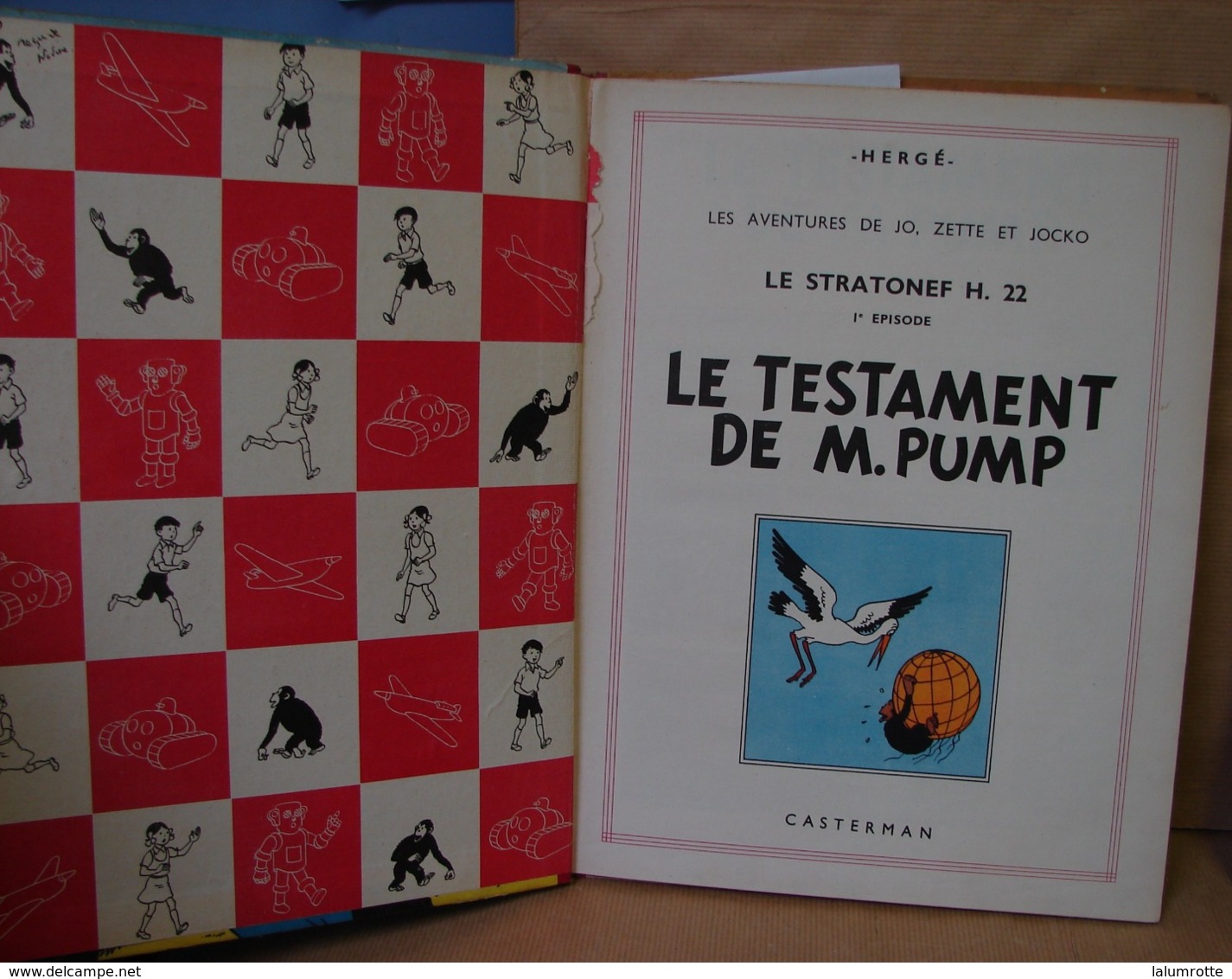 BD. 41. Le testament de M. Pump et Destination New York, le stratonef H.22. Hergé1951