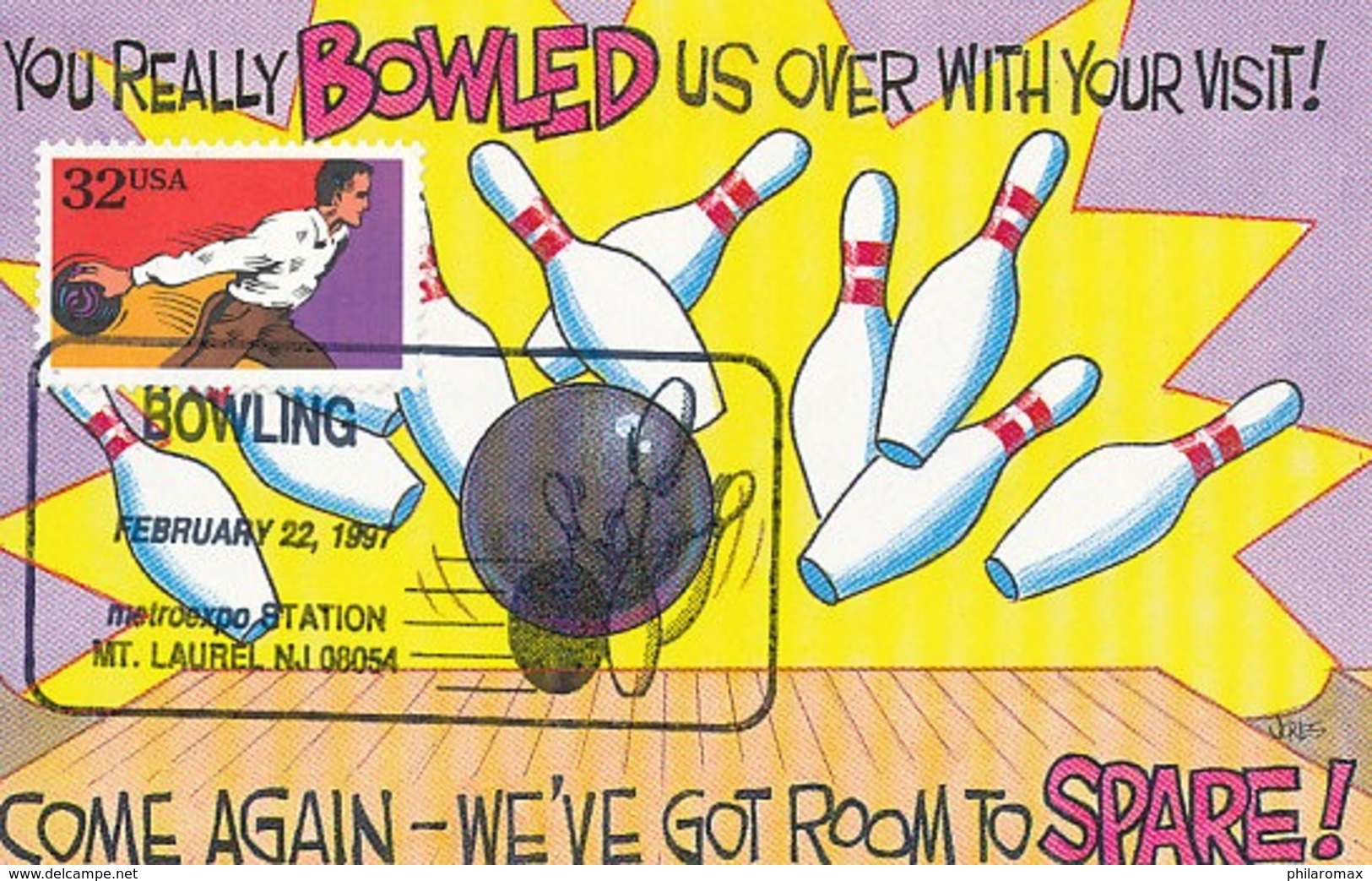 D38207 CARTE MAXIMUM CARD RR 1997 USA - BOWLING PINS CP ORIGINAL - Andere & Zonder Classificatie