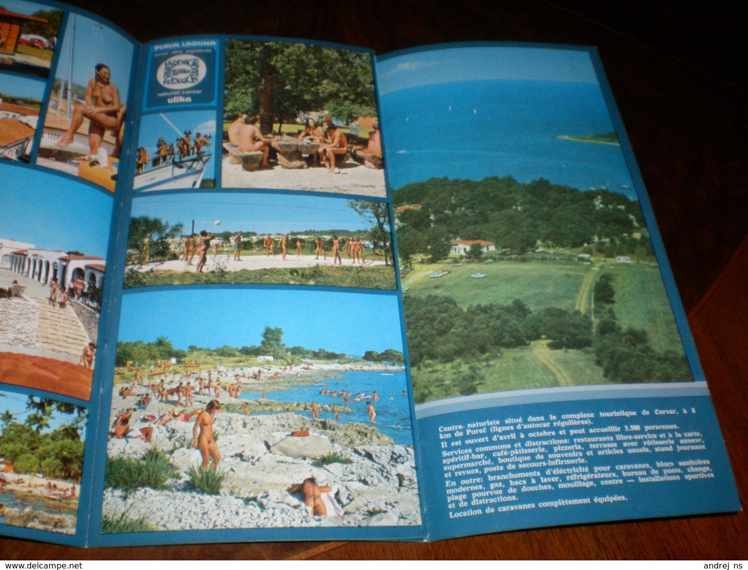 Nude Tourism Brochures Rare Plava Laguna Porec Istra Jugoslavija Naturist Centar Ulika - Dépliants Turistici