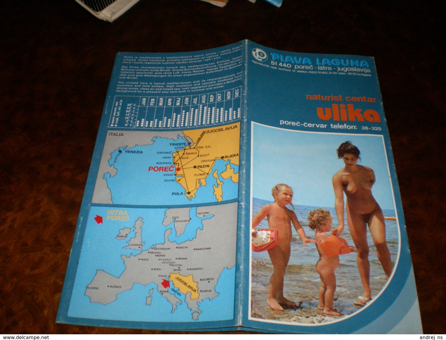 Nude Tourism Brochures Rare Plava Laguna Porec istra Jugoslavija naturist centar Ulika