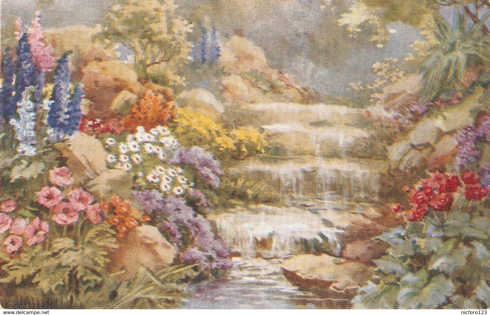 ""Nature Gardens" Group Of 4 Beautiful Tuck Oilette Series # 5301 - Tuck, Raphael