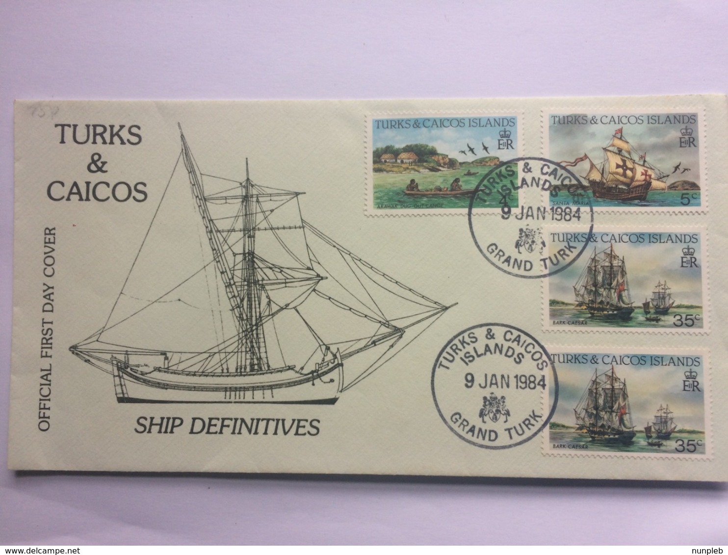 TURKS & CAICOS 1984 Ship Definitives FDC - Turks And Caicos