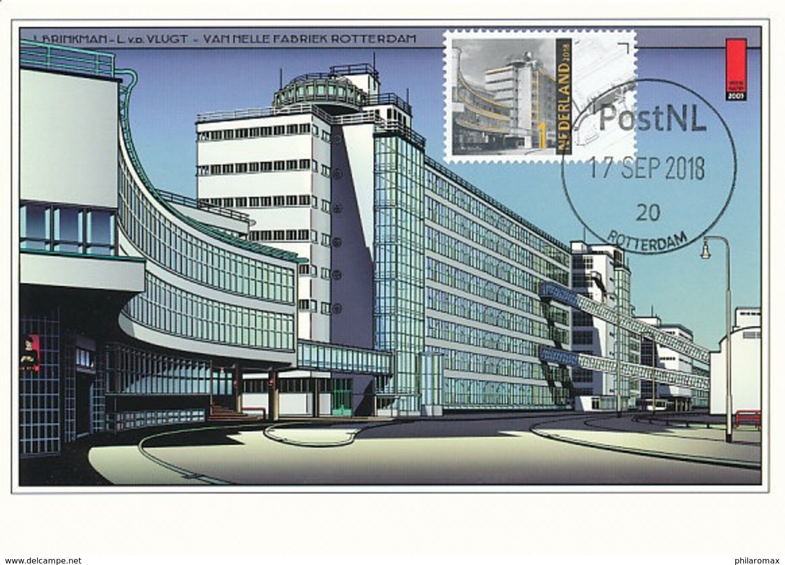 D38233 CARTE MAXIMUM CARD FD 2018 NETHERLANDS - UNESCO WORLD HERITAGE SINCE 2014 VAN NELLE FACTORY ROTTERDAM CP ORIGINAL - Autres & Non Classés