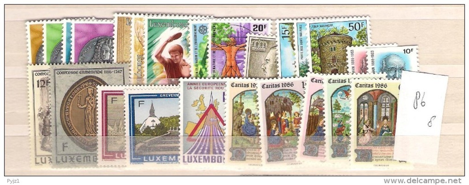 1986 MNH Luxemburg Year Complete According To Michel, Postfris - Ganze Jahrgänge