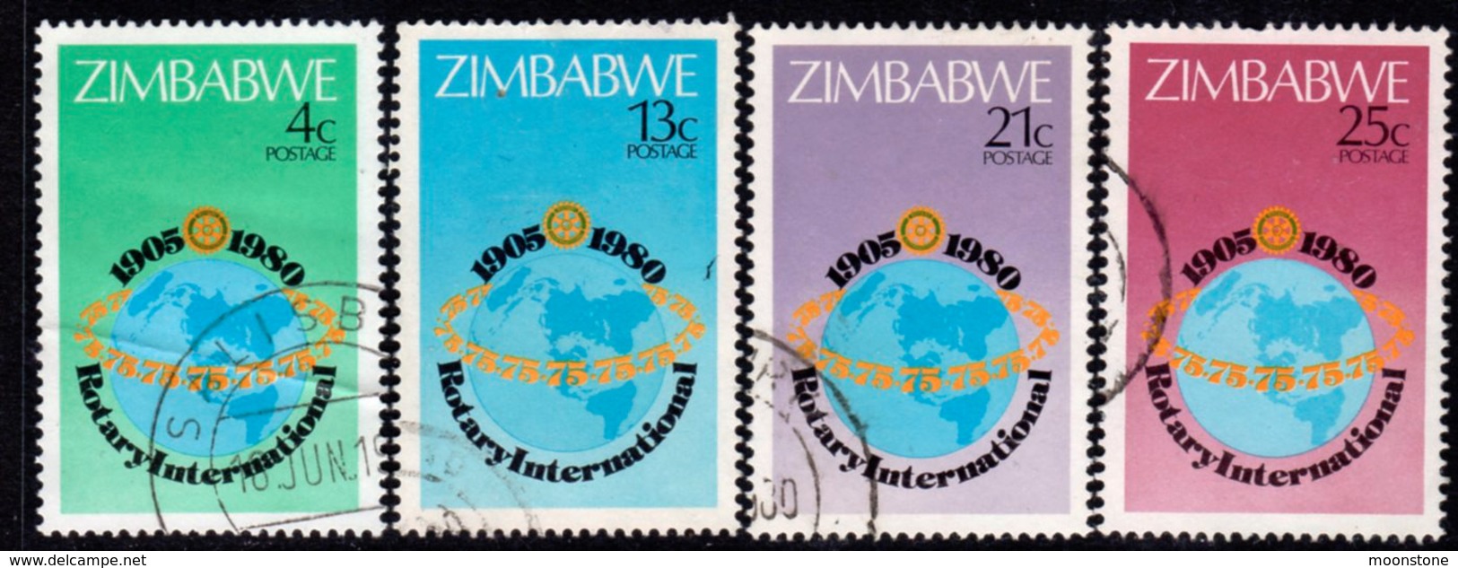 Zimbabwe 1980 75th Anniversary Of Rotary Set Of 4, Used, SG 591/4 (BA2) - Zimbabwe (1980-...)