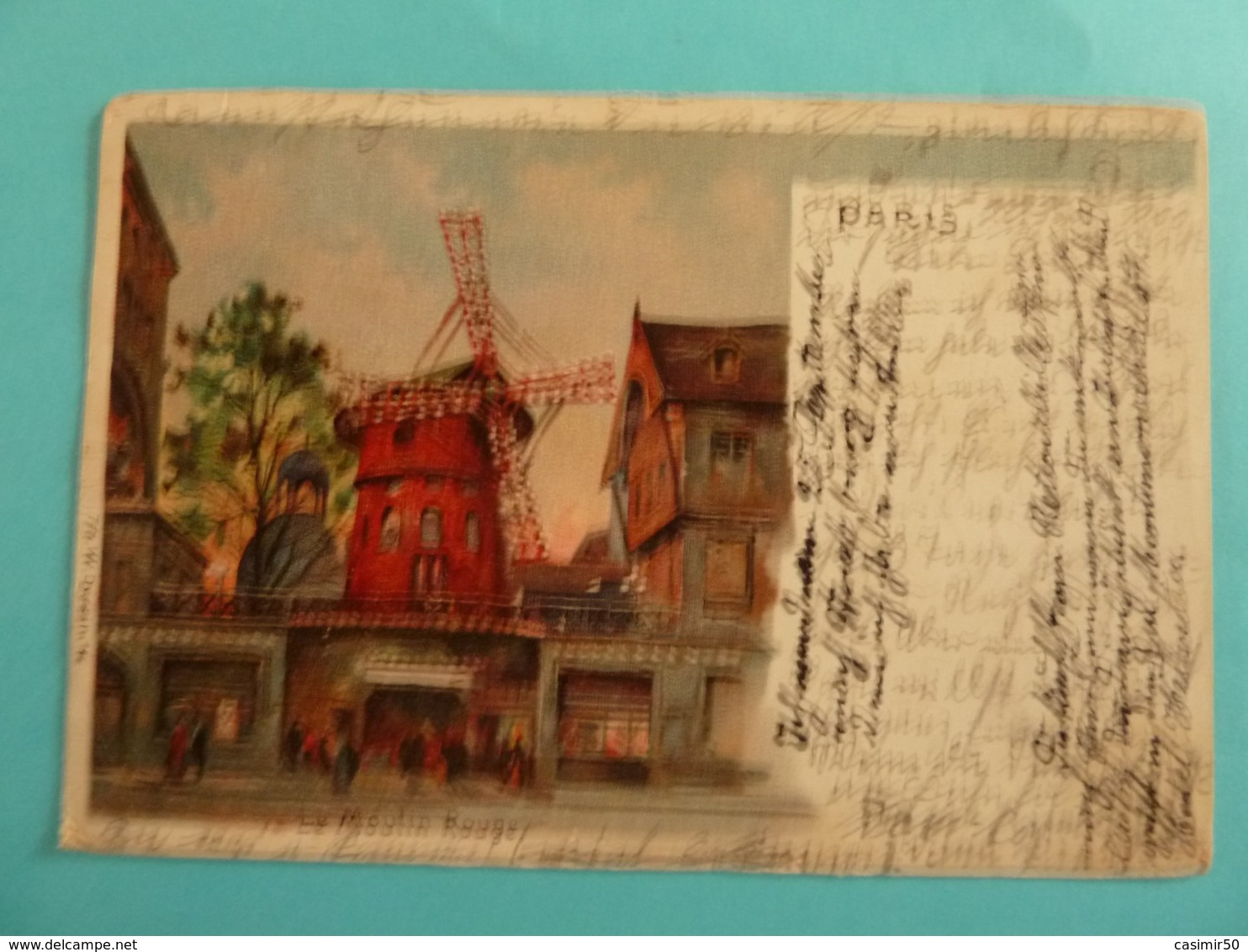PARIS LE MOULIN ROUGE CARTE DE 1900 - Paris By Night
