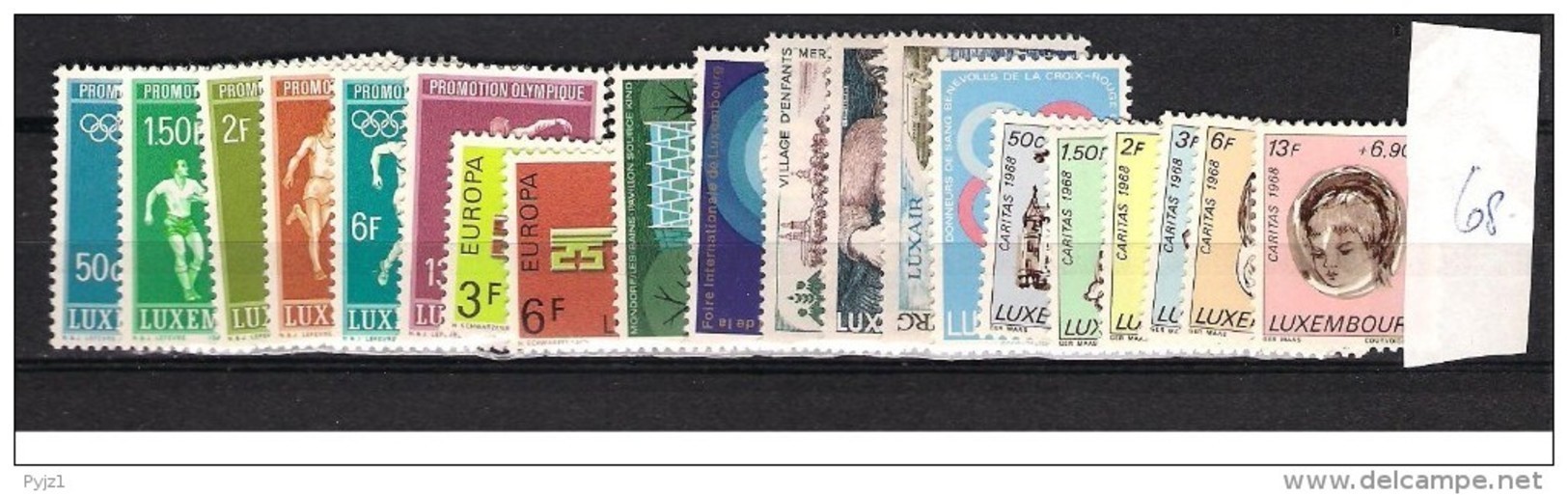 1968 MNH Luxemburg Year Complete According To Michel, Postfris - Ganze Jahrgänge