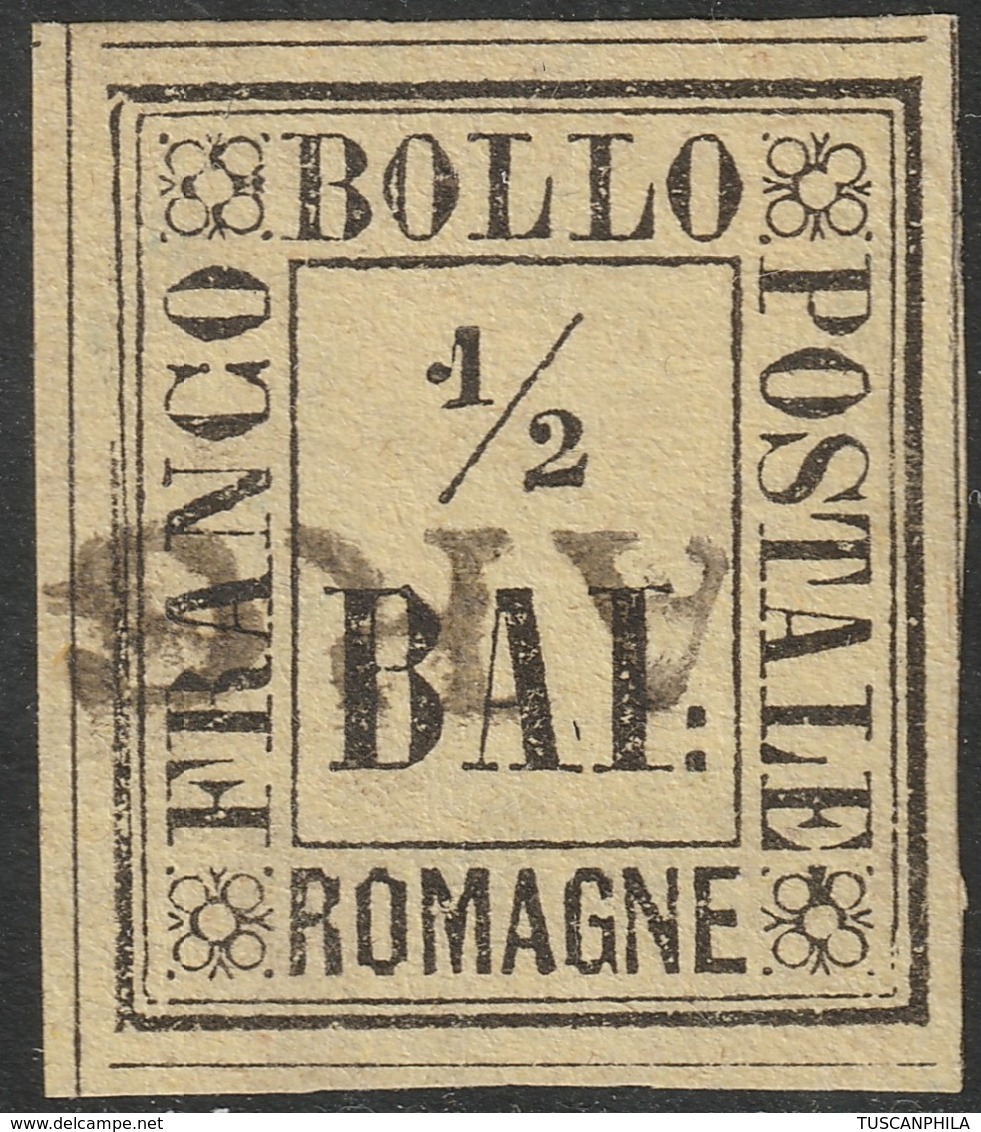 1859 - Romagne 1/2 Bajocco Giallo Paglia - Sassone N.1 - Romagne