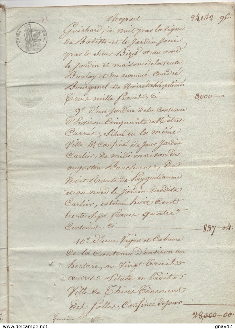 Thiers  Puy De Dôme Partage Donnation  Dont 2 Ruches à Miel Estimées 24 Francs 1832 De 16 Pages - Manuscrits