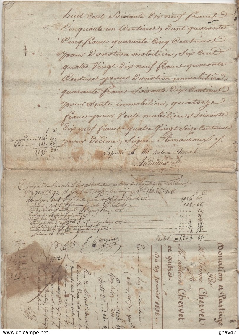 Thiers  Puy De Dôme Partage Donnation  Dont 2 Ruches à Miel Estimées 24 Francs 1832 De 16 Pages - Manuscrits