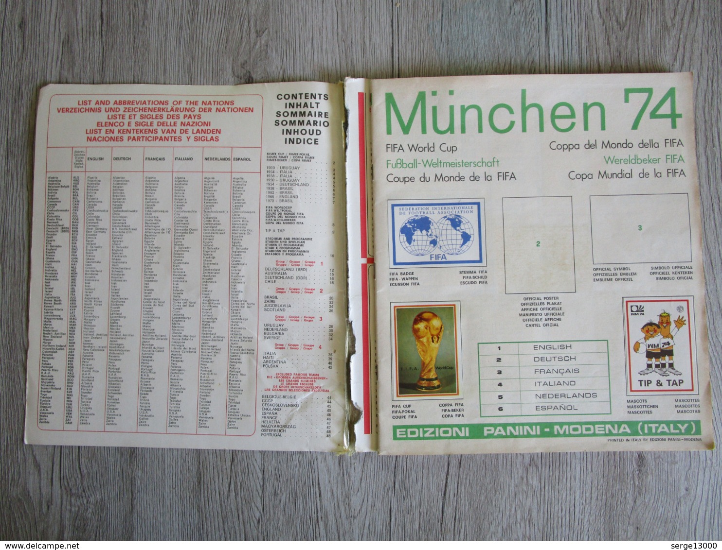 Album Panini Edizioni Modena Italy Munchen 74 Coupe Du Monde Allemagne Munich 1974 - Italian Edition