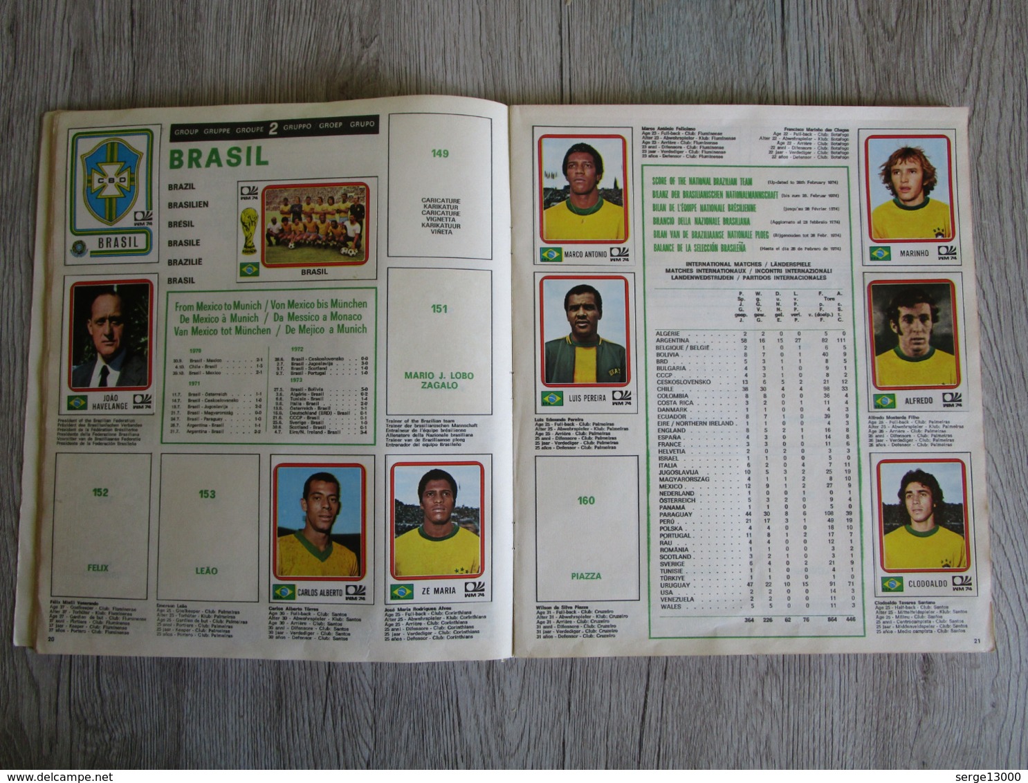 Album Panini Edizioni Modena Italy Munchen 74 Coupe du Monde Allemagne Munich 1974