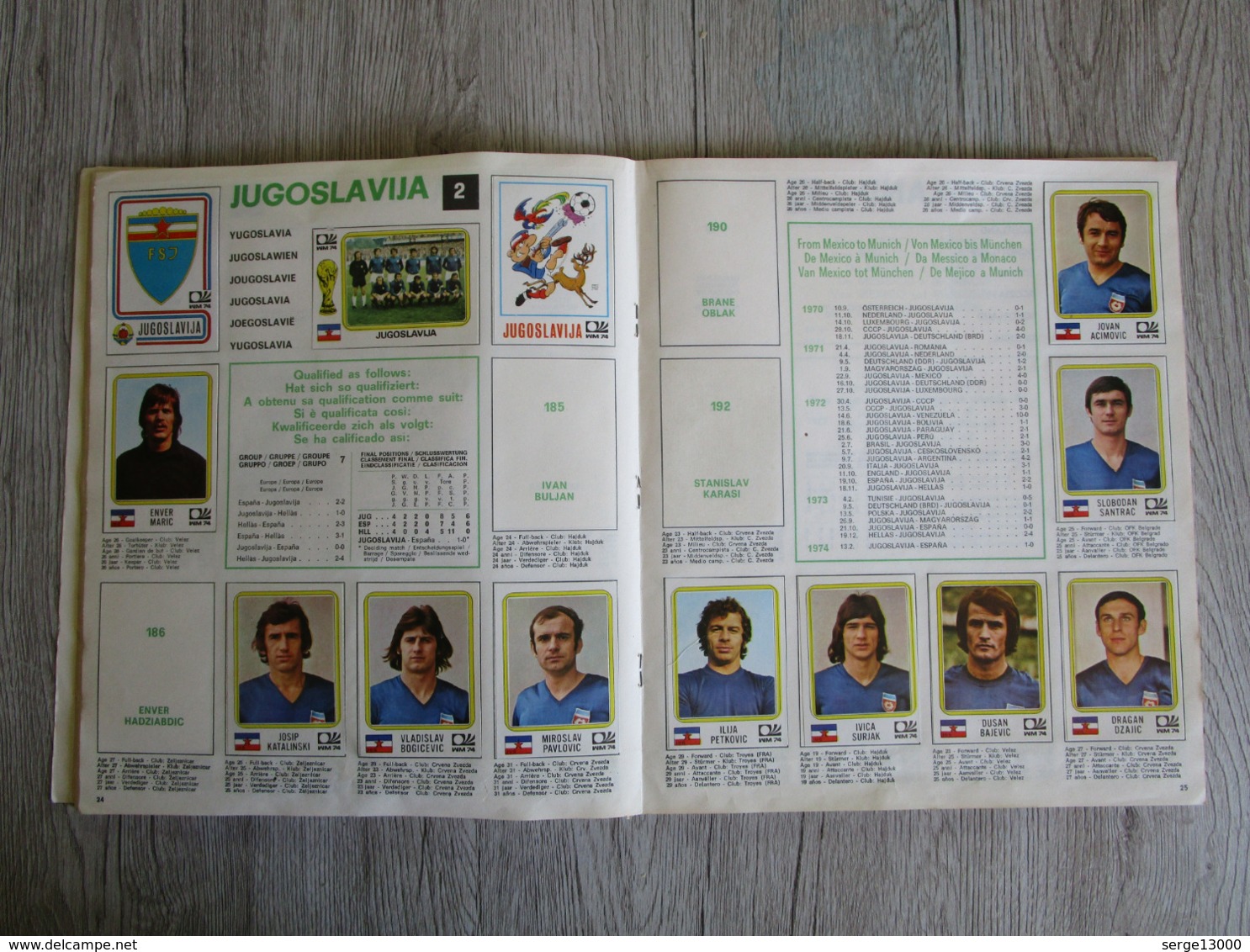 Album Panini Edizioni Modena Italy Munchen 74 Coupe du Monde Allemagne Munich 1974