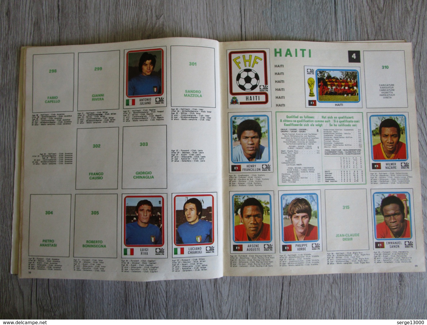 Album Panini Edizioni Modena Italy Munchen 74 Coupe du Monde Allemagne Munich 1974