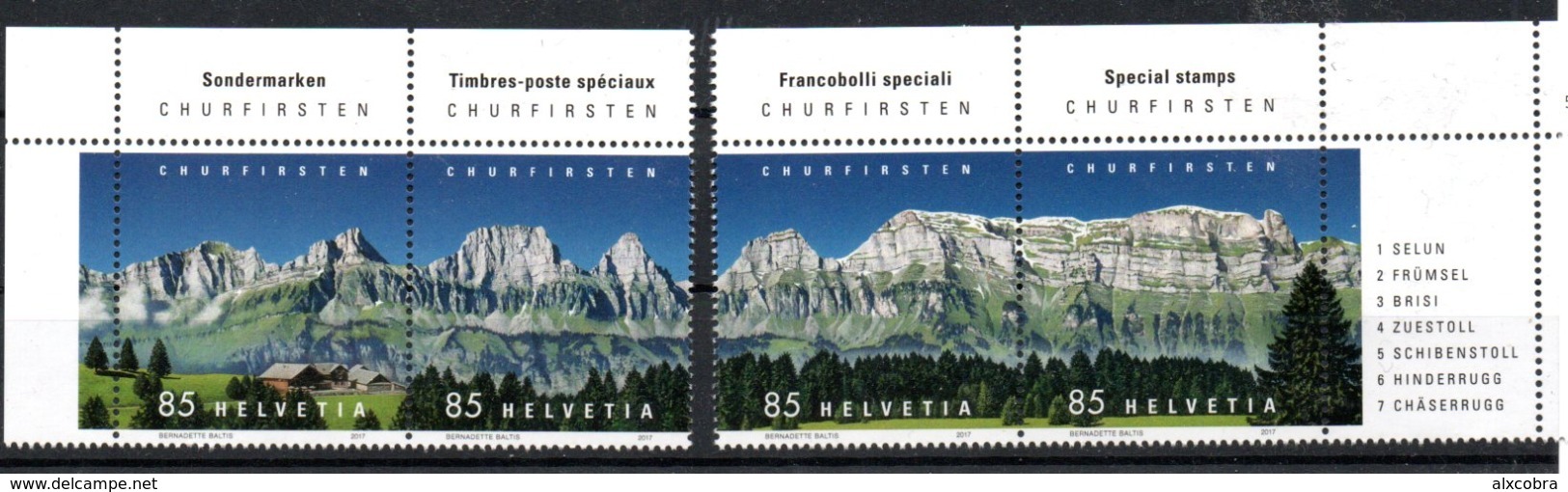 Switzerland Mountains 2017 MNH - Nuevos