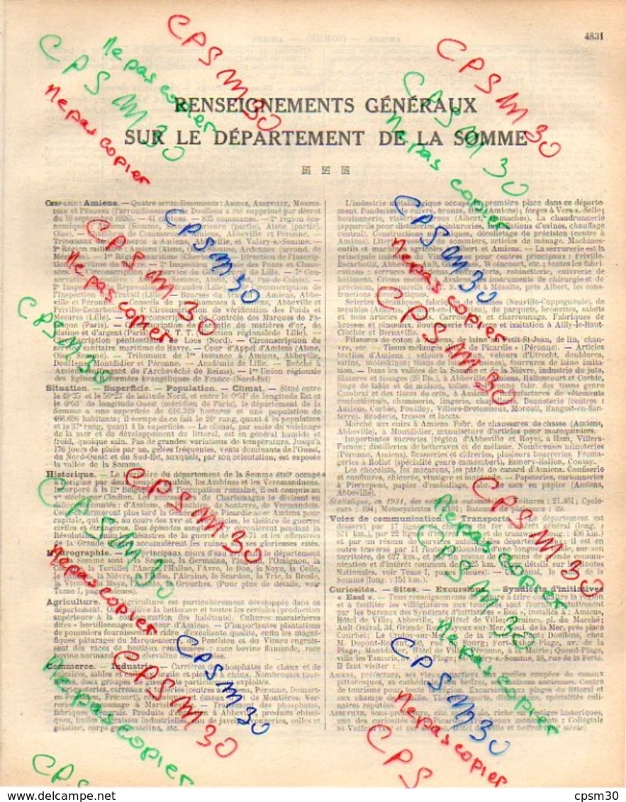 ANNUAIRE - 80 - Département Somme - Année 1933 - édition Didot Bottin - 73 Pages - Telefonbücher