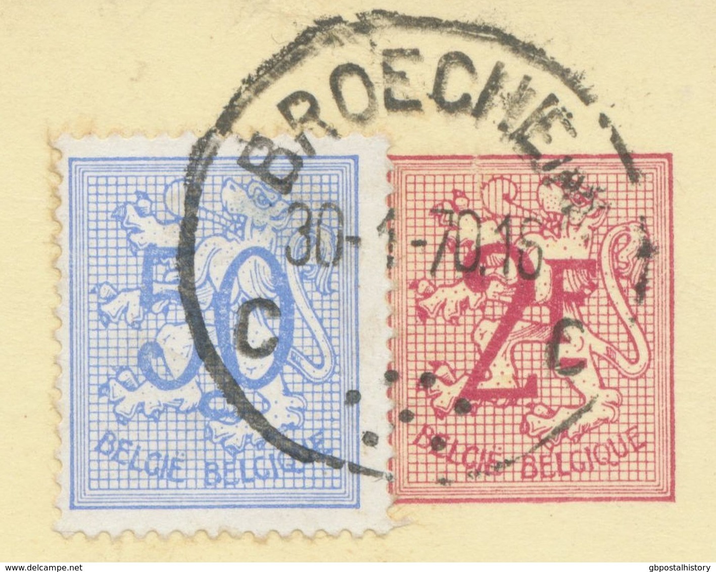 BELGIUM BROECHEM C (now Ranst) SC With Dots 1970 (Postal Stationery 2 F + 0,50 F, PUBLIBEL 2237 V) - Otros & Sin Clasificación