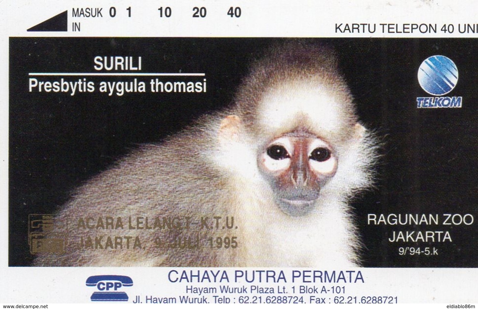 INDONESIA - TAMURA - CAHYA PUTRA PERMATA - OVERPRINTED 300ex - MINT SCARCE CARD RRRRRRR - Indonésie