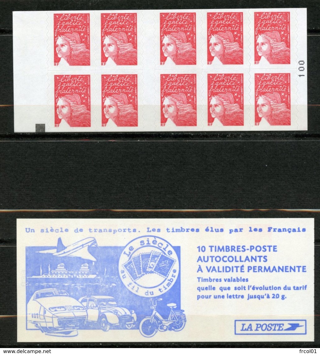 France, Yvert Carnet 3419-C5a**, Carnet Un Siècle De Transport Avec Carré Noir, MNH - Autres & Non Classés