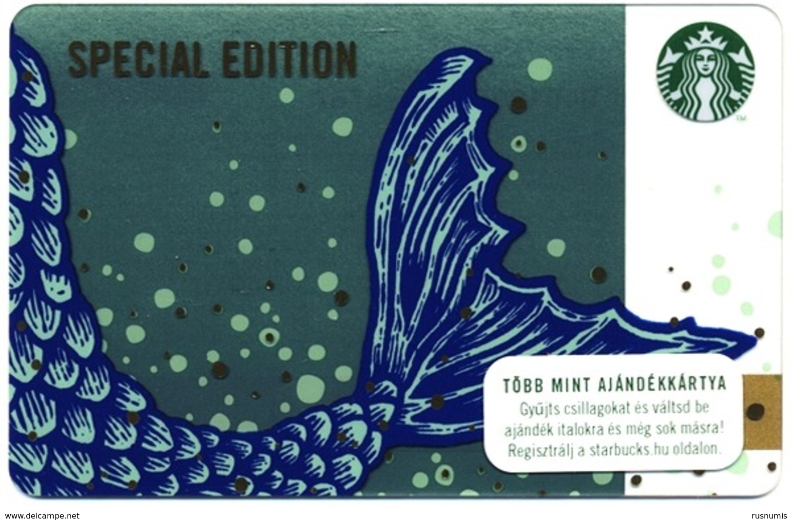 HUNGARY - UNGARN - HONGRIE SPECIAL EDITION STARBUCKS CARD MERMAID TAIL MINT UNUSED - Cartes Cadeaux