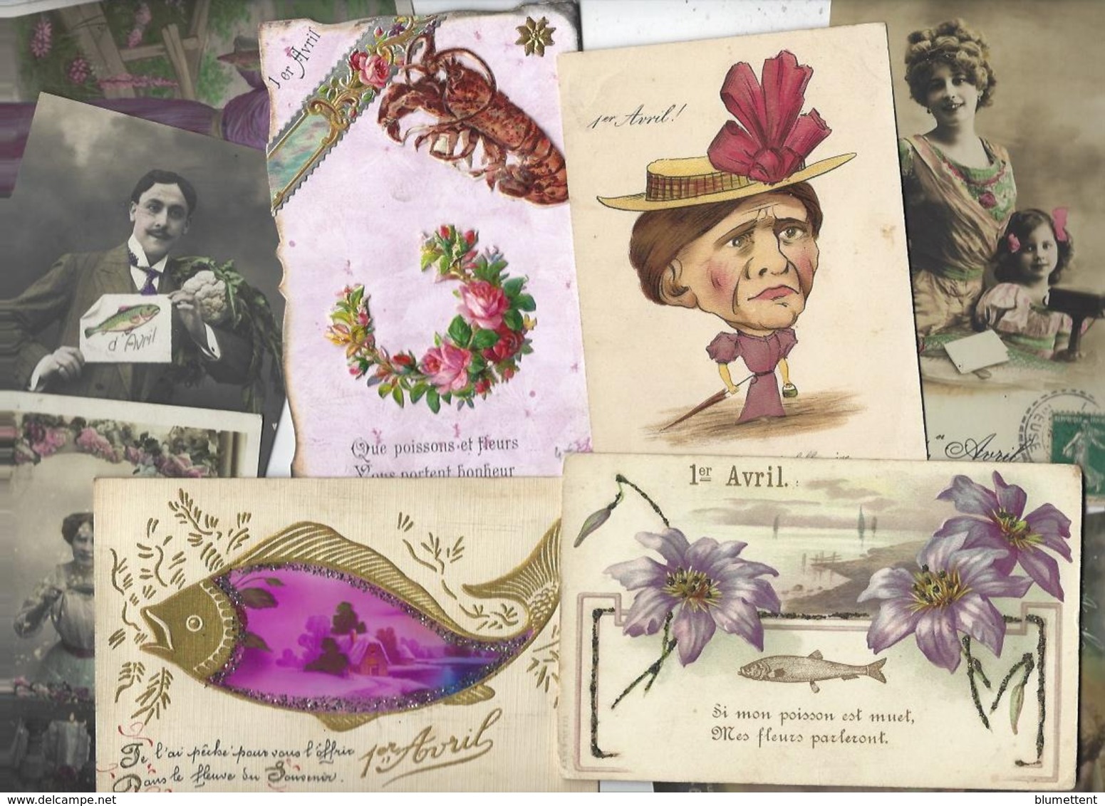 Lot 2126 De 10 CPA Poisson D'avril Premier Avril Fantaisies Déstockage Pour Revendeurs Ou Collectionneurs - 5 - 99 Postcards