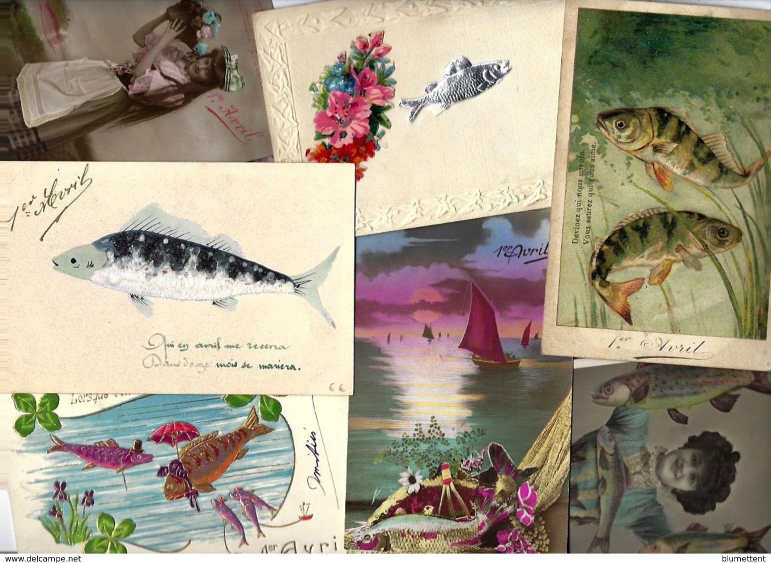 Lot 2127 De 10 CPA Poisson D'avril Premier Avril Fantaisies Déstockage Pour Revendeurs Ou Collectionneurs - 5 - 99 Postales