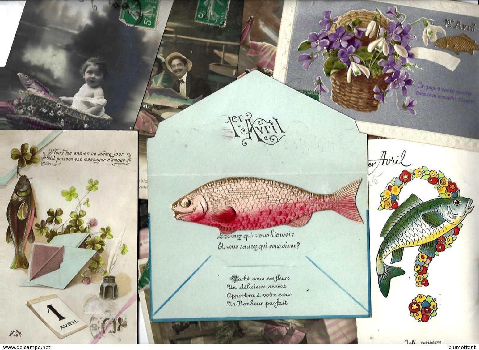 Lot 2131 De 10 CPA Poisson D'avril Premier Avril Fantaisies Déstockage Pour Revendeurs Ou Collectionneurs - 5 - 99 Postcards