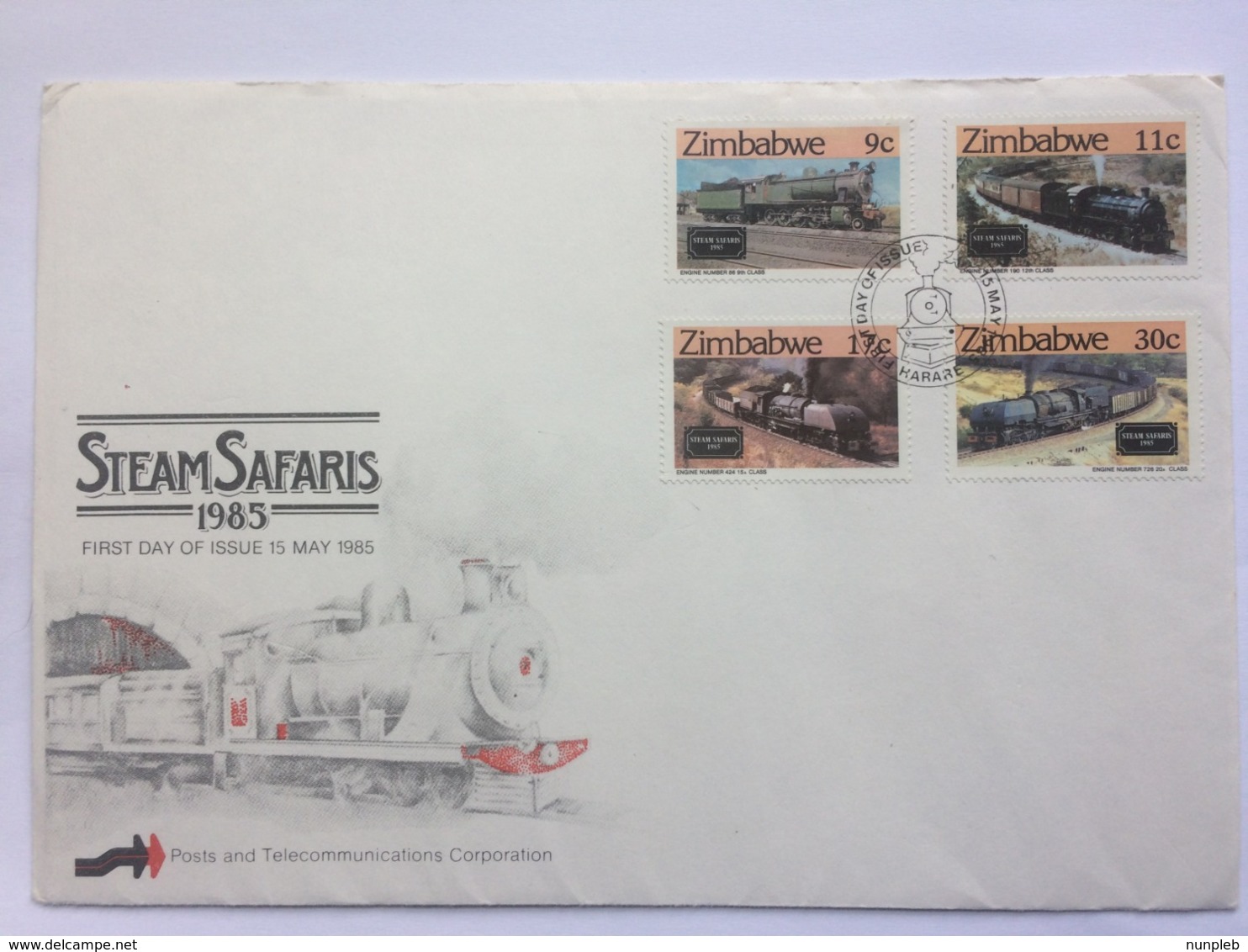 ZIMBABWE 1985 Steam Safaris FDC - Zimbabwe (1980-...)