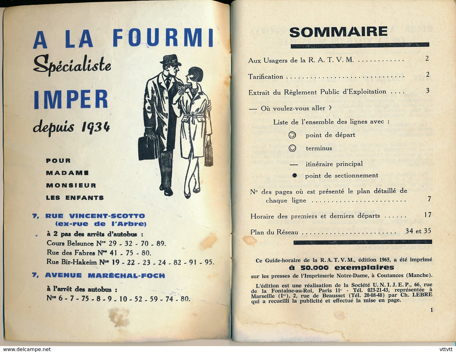 Régie Autonome Des Transports De La Ville De Marseille (1965) : Plans, Sectionnement, Horaires, Autobus, Plan, 68 Pages - Europe