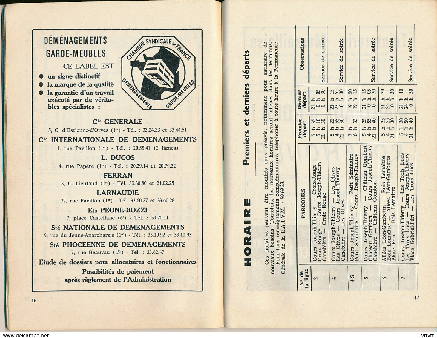 Régie Autonome Des Transports De La Ville De Marseille (1965) : Plans, Sectionnement, Horaires, Autobus, Plan, 68 Pages - Europe