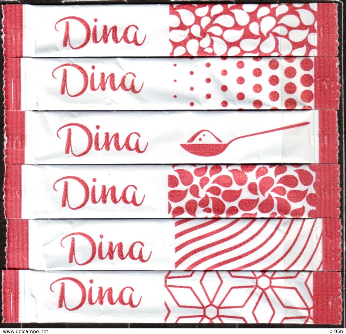 Sucre - 6 Sticks De Sucre Vide "Dina"- Algérie. 'série Complète' - Sucres