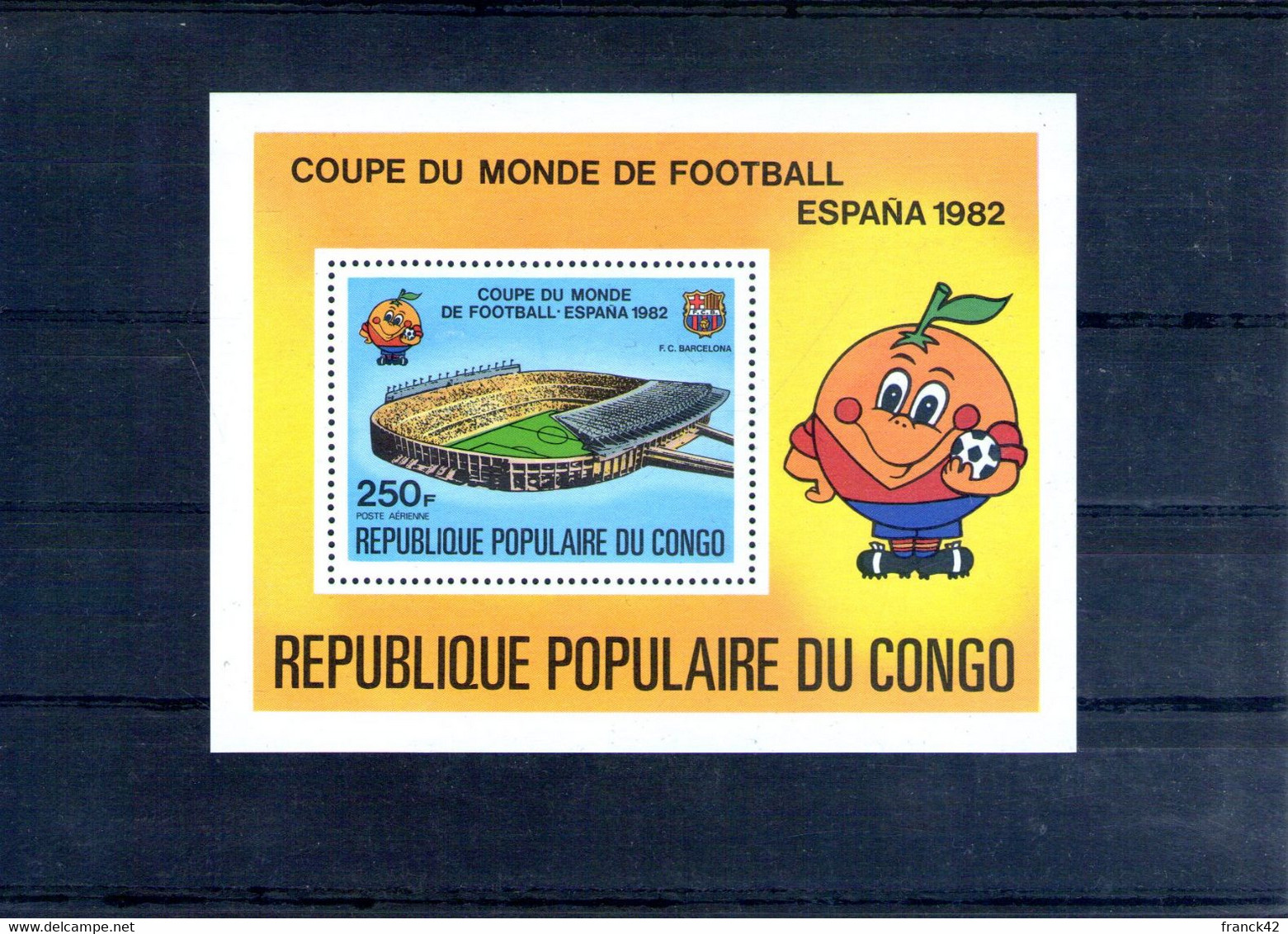 Congo. Bloc Feuillet. Coupedu Monde De Football En Espagne 1982 - Neufs