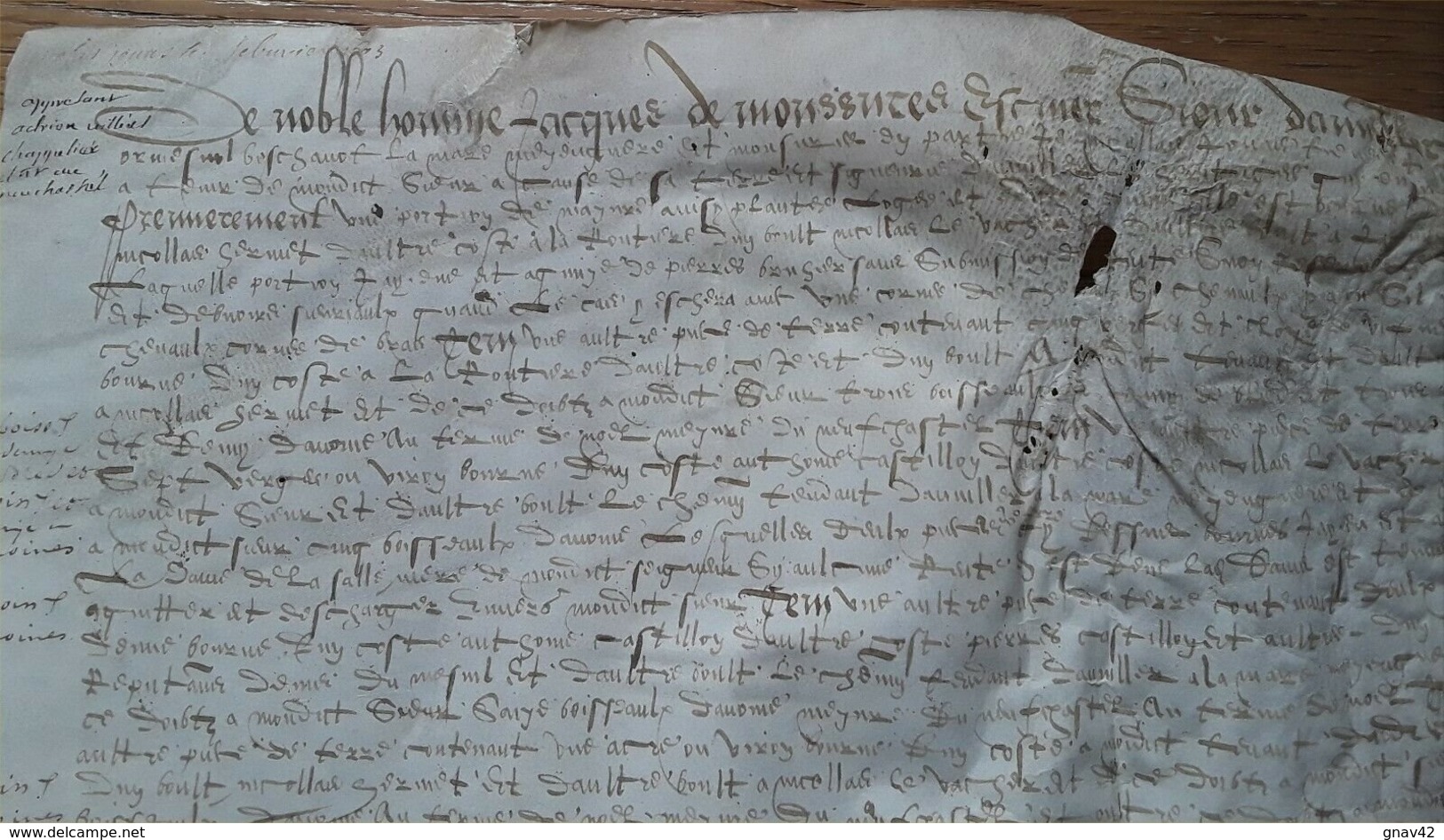 Normandie Parchemin Auvilliers 1603 - Manuscrits