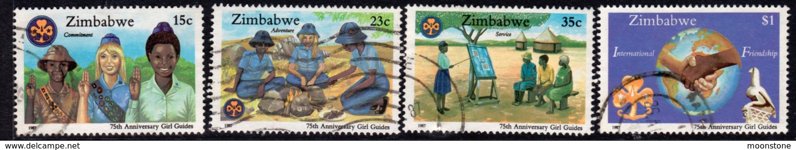 Zimbabwe 1987 75th Anniversary Of Girl Guides Association Set Of 4, Used, SG 714/7 (BA2) - Zimbabwe (1980-...)