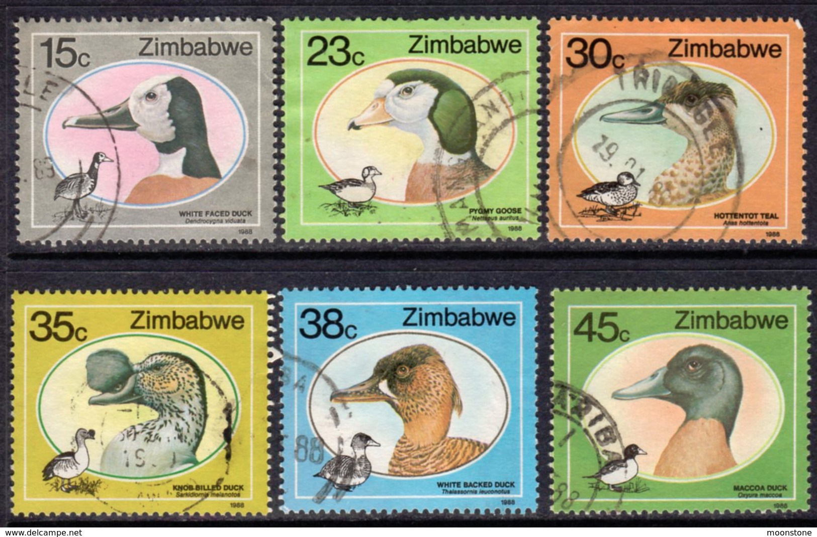 Zimbabwe 1988 Wild Ducks & Geese Set Of 6, Used, SG 740/5 (BA2) - Zimbabwe (1980-...)