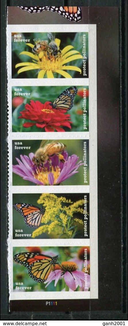 USA 2017 / Flowers Butterflies Bees MNH Flores Mariposas Abejas Blumen Schmetterlinge Bienen / Cu6720  36-36 - Mariposas