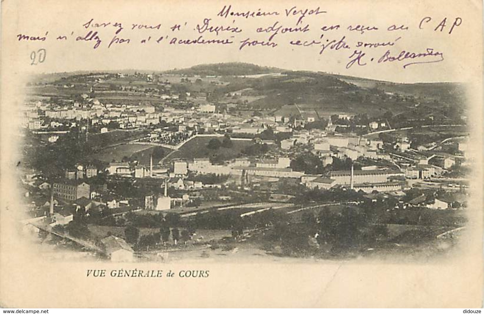 69 - Cours - Vue Générale - Précurseur - Oblitération Ronde De 1903 - Etat Léger Pli Visible - Voir Scans Recto-Verso - Cours-la-Ville