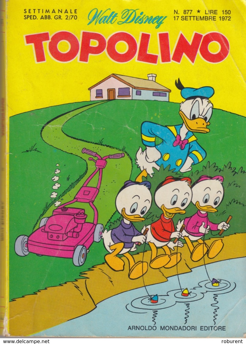 DISNEY - ALBUM TOPOLINO N°877 - 17 Settembre1972 - GIOCHI INTONSI NON SVOLTI - BOLLINI PUNTI - OTTIMO - Disney