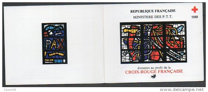 Timbres - Croix-Rouge - Vitraux église Sacré-coeur Audincourt 1981 - Faciale 12.00 Fr Ou 1.83 € - Croix Rouge