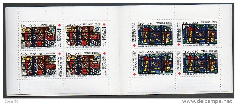 Timbres - Croix-Rouge - Vitraux église Sacré-coeur Audincourt 1981 - Faciale 12.00 Fr Ou 1.83 € - Croix Rouge