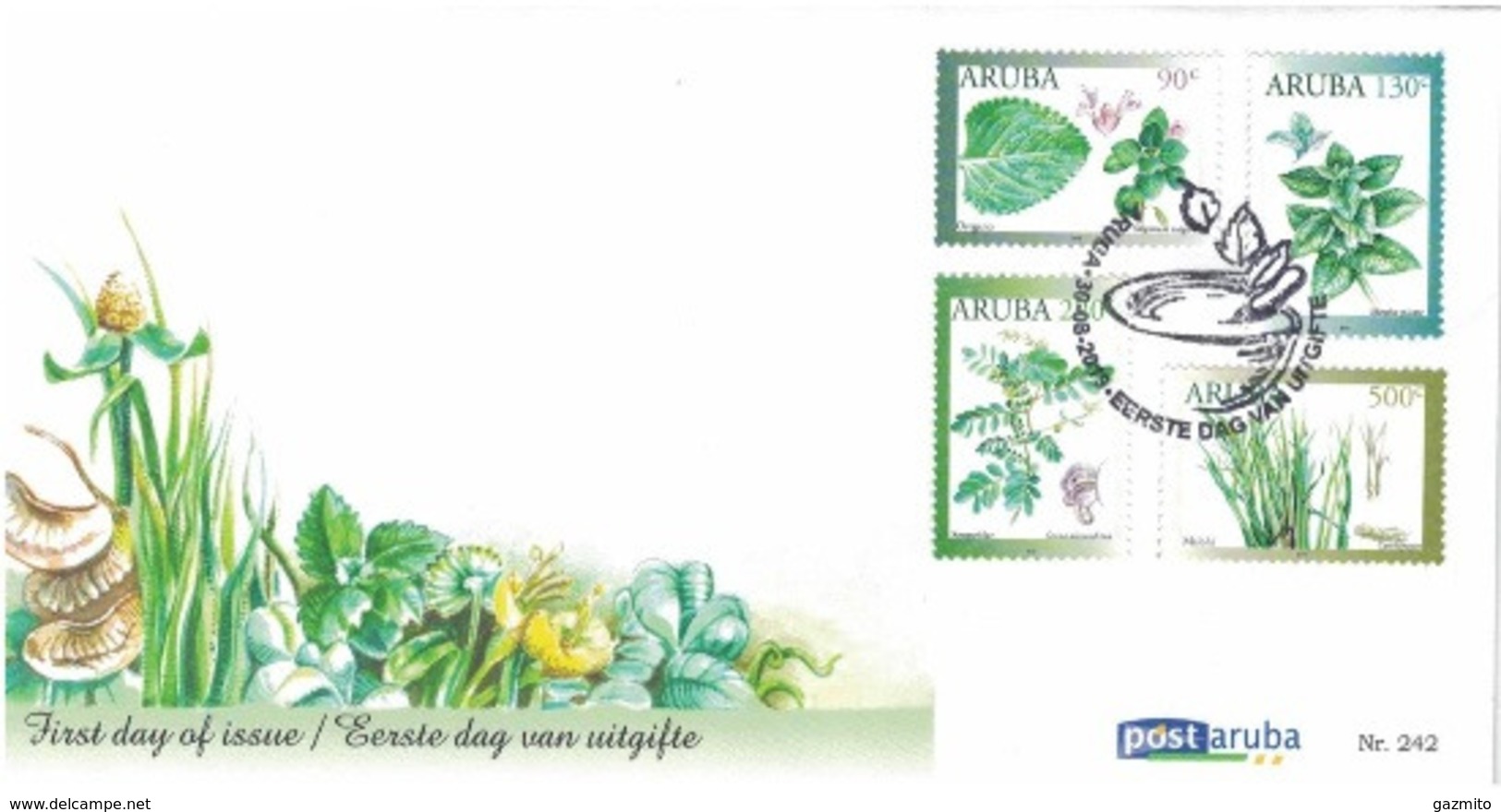 Aruba 2019, Medicinal Plants, 4val In FDC - Medicinal Plants