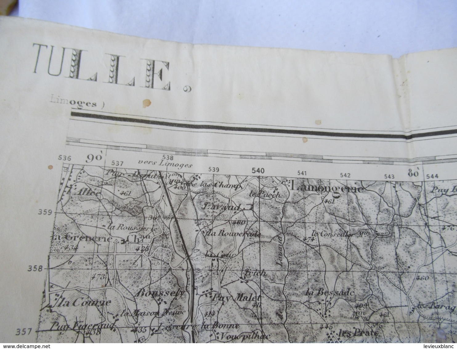 Carroyage Kilométrique/ TULLE/ Corréze/Type 1889/ Institut Géographique National/ Tirage D'Août 1941     PGC366 - Mapas/Atlas