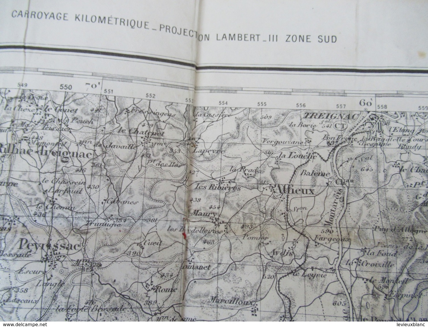 Carroyage Kilométrique/ TULLE/ Corréze/Type 1889/ Institut Géographique National/ Tirage D'Août 1941     PGC366 - Karten/Atlanten