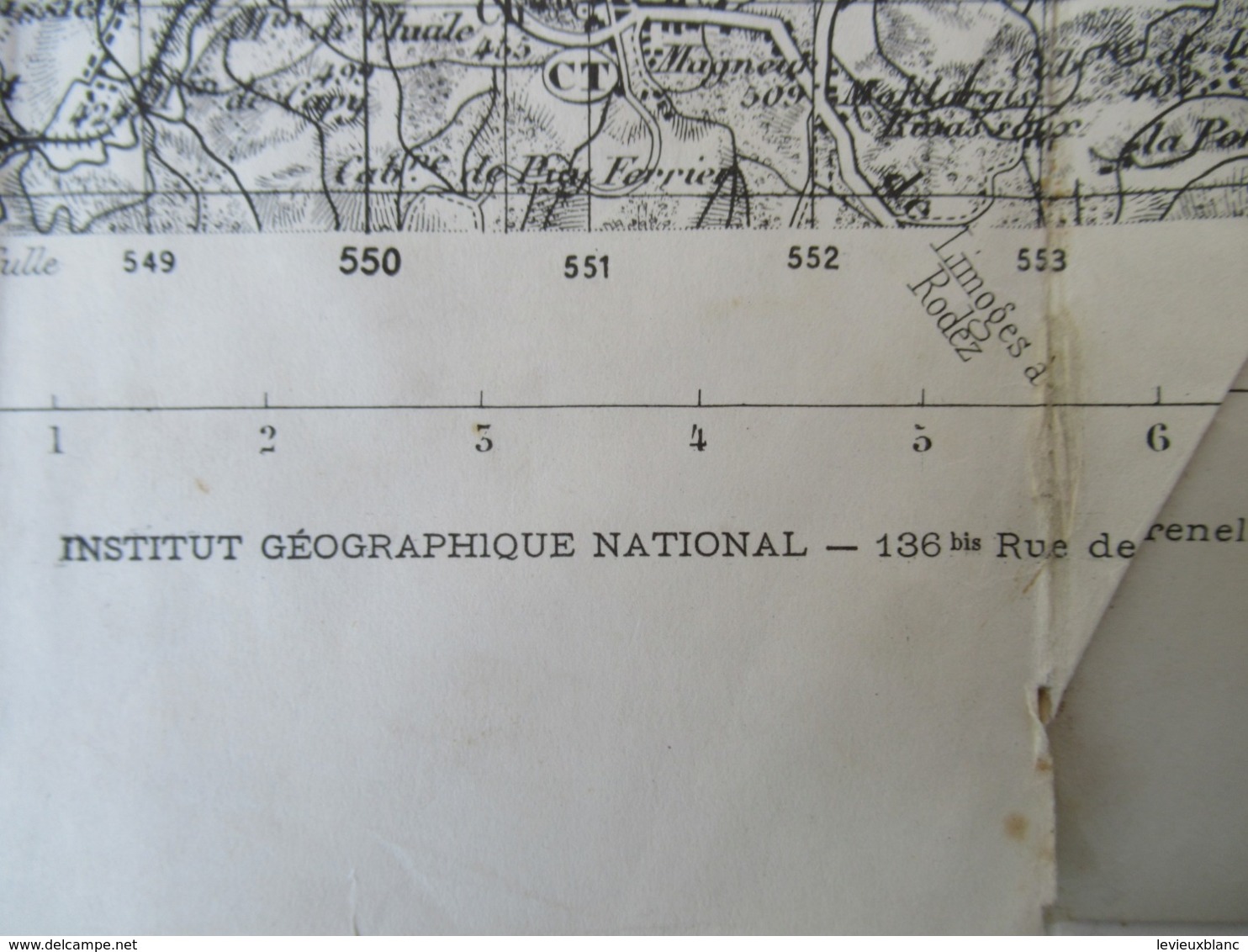 Carroyage Kilométrique/ TULLE/ Corréze/Type 1889/ Institut Géographique National/ Tirage D'Août 1941     PGC366 - Kaarten & Atlas