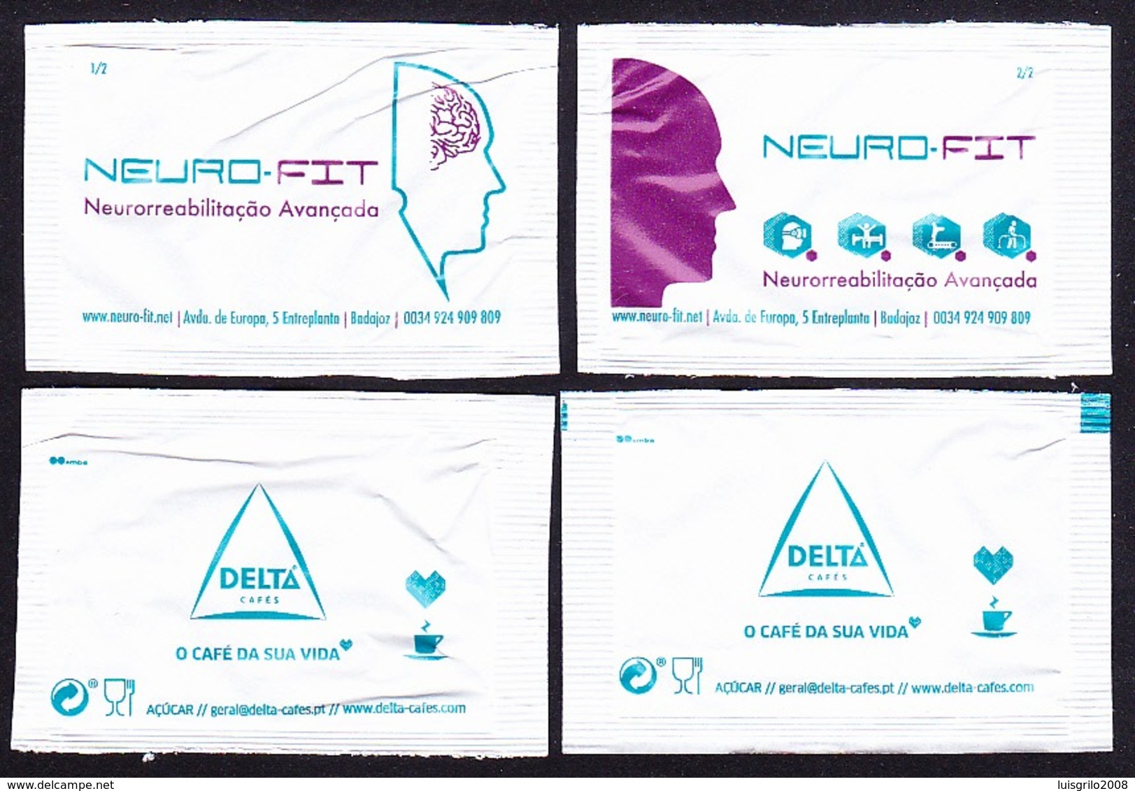 Cafés Delta, Portugal 2019 - Neuro-Fit / Série Complète 2 Sachets Vides - Sucres