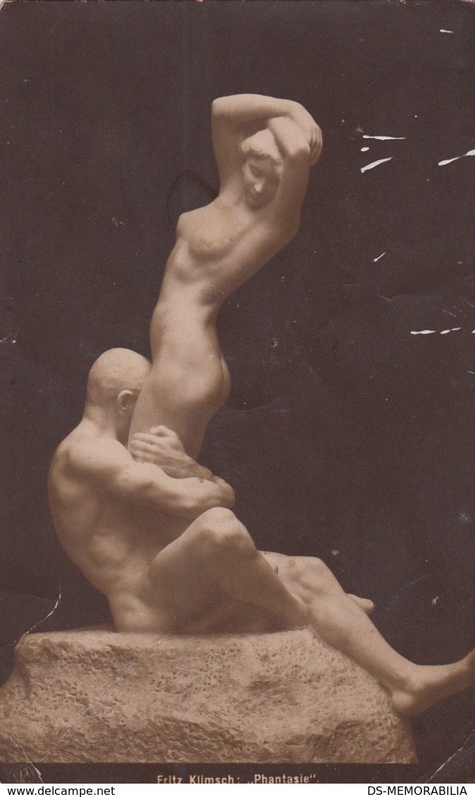 Sculpture - Fritz Klimsch - Phantasie , Nude Man & Woman - Sculture