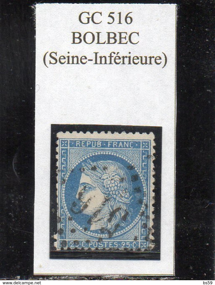 Seine-Maritime - N° 60A (déf) Obl GC 516 Bolbec - 1871-1875 Cérès